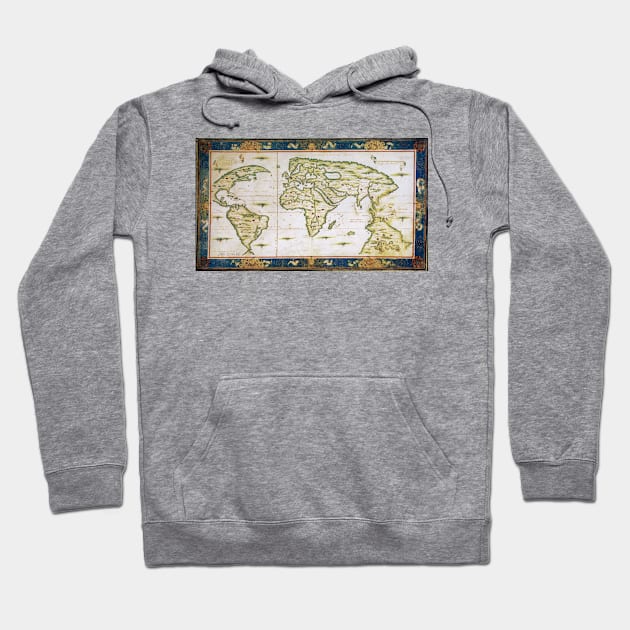 Vintage Map of The World (1566) Hoodie by Bravuramedia